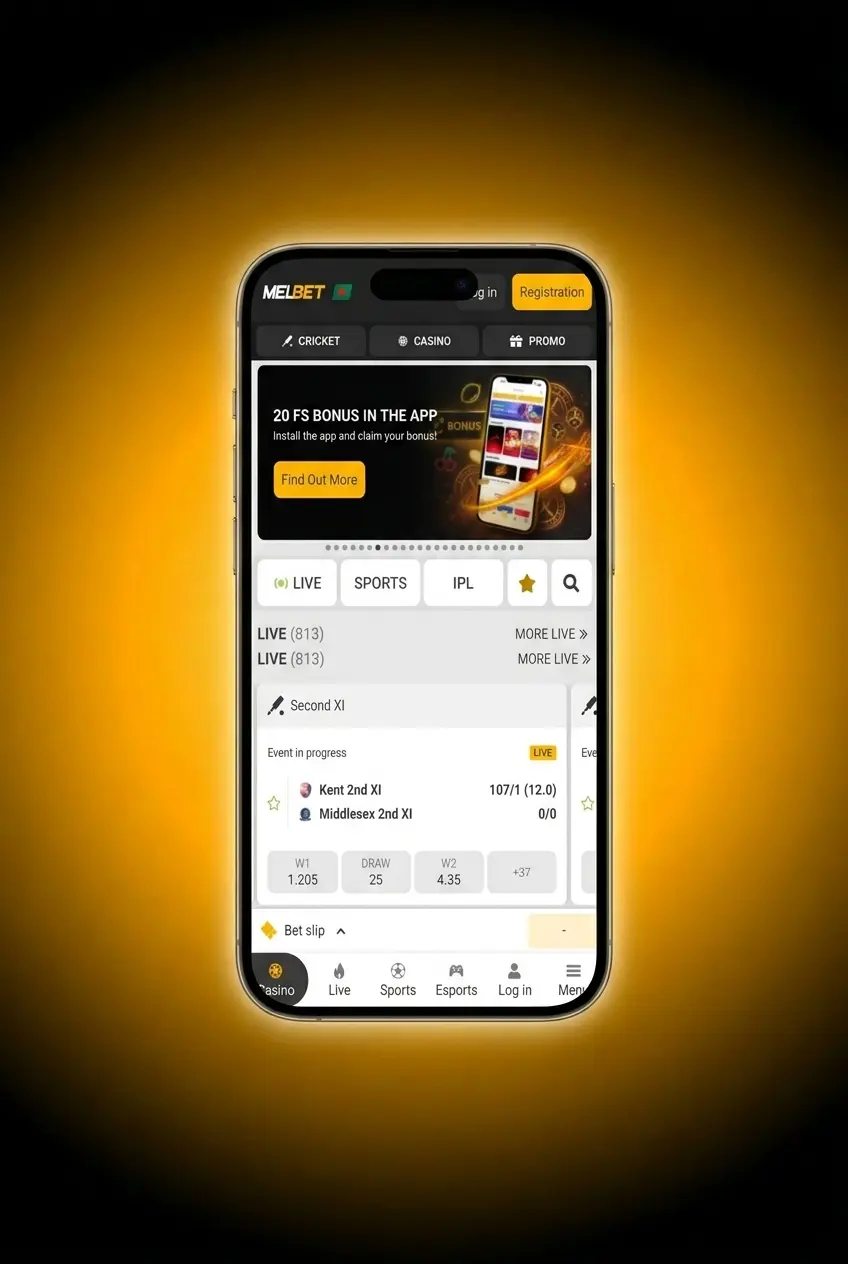 Melbet APK Android download guide showing 4 steps: download, confirm, enable unknown apps, and install the app