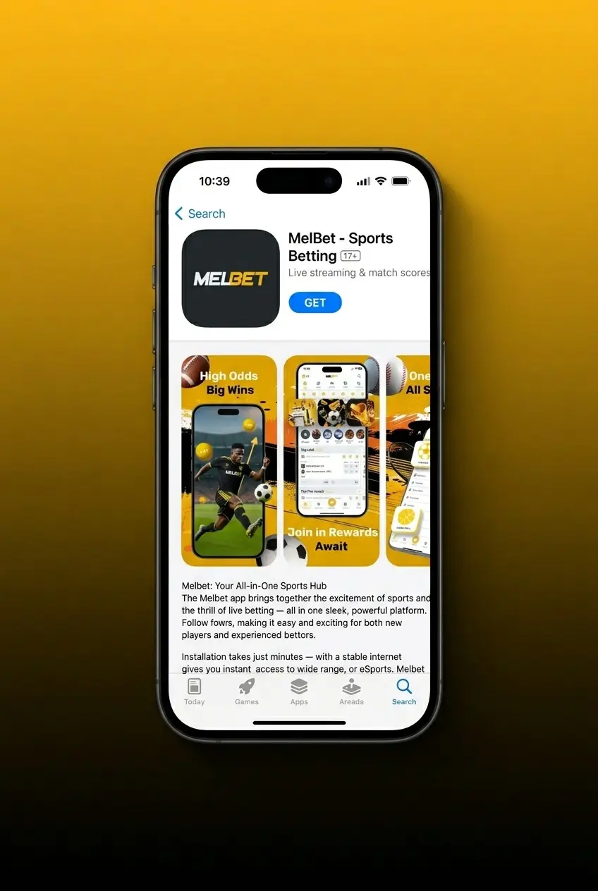 Melbet PWA iOS installation 5-step guide showing Safari share menu and Add to Home Screen process on iPhone